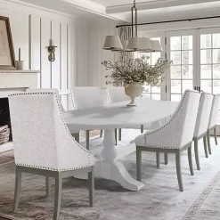 Sale Kirklands Home Neutral Upholstered Barrel Dining Chair Multi