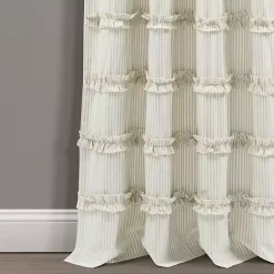 Discount Kirklands Home Neutral Vintage Stripe Curtain Panel Set, 95 in.