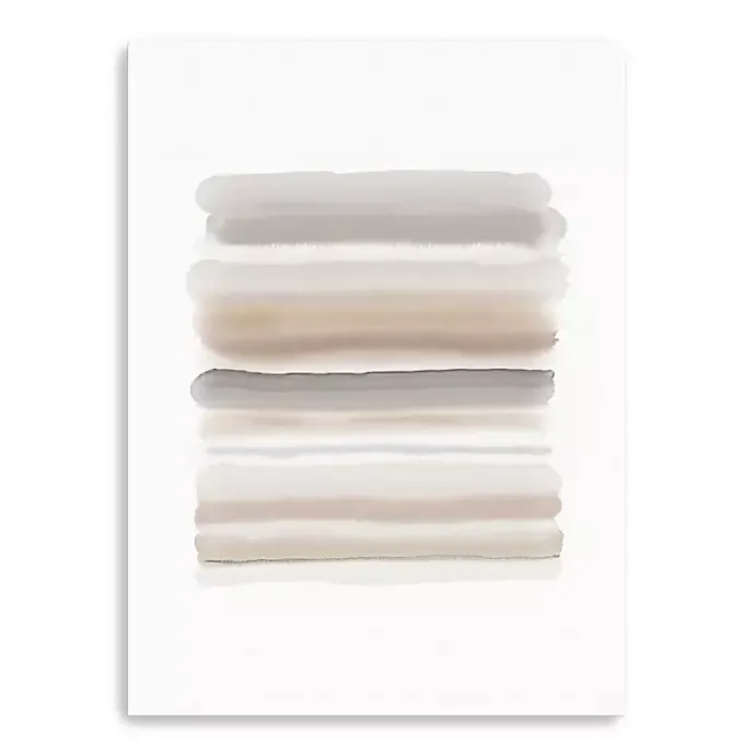 Sale Kirklands Home Neutral Watercolor Stripes Canvas Art Print