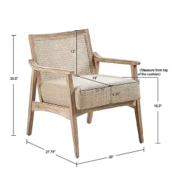 New Kirklands Home Neutral Wheat Mid-Century Modern Accent Chair Tan