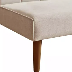 Best Kirklands Home Neutral Woven Channel Convertible Sofa Tan