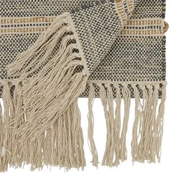 Kirklands Home Neutral Woven Tassel Table Runner