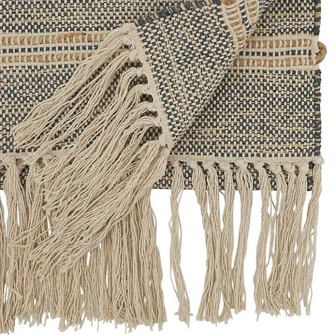 Kirklands Home Neutral Woven Tassel Table Runner