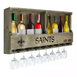 Kirklands Home New Orleans Saints Reclaimed Wood Bar Shelf Gray
