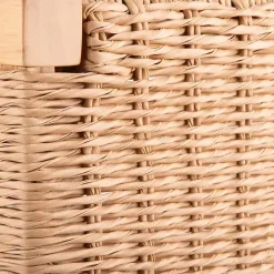Best Kirklands Home Newport Natural Wood and Rattan Counter Stool Brown