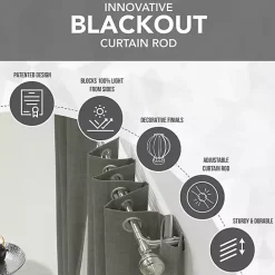 Hot Kirklands Home Nickel Blackout Extendable Curtain Rod, 72 in.