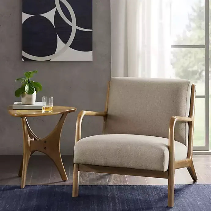 Clearance Kirklands Home Nolan Sand Mid-Century Accent Chair Tan