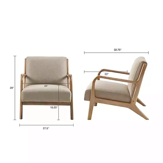 Clearance Kirklands Home Nolan Sand Mid-Century Accent Chair Tan