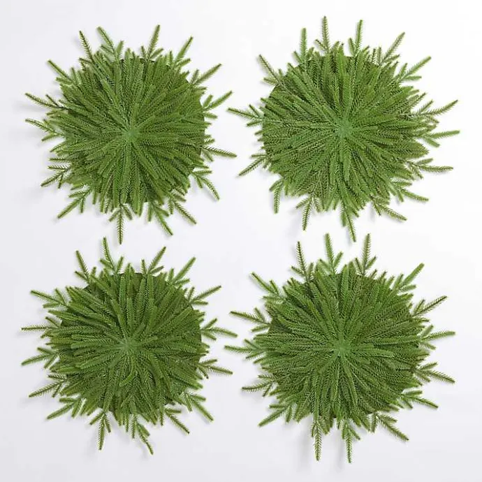 Best Kirklands Home Norfolk Pine Christmas Placemats, Set of 4 Green