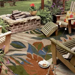 Online Kirklands Home North Shore Botanical Outdoor Area Rug, 9x12 Multi