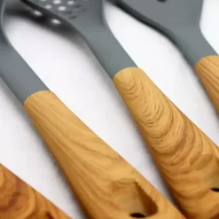 Sale Kirklands Home Nylon Wood Inspired 5-pc. Kitchen Tool Set Gray