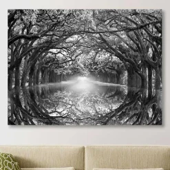 Hot Kirklands Home Oak Alley Reflection Giclee Canvas Art Print