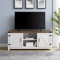 Clearance Kirklands Home Oak Farmhouse Double Door TV Stand