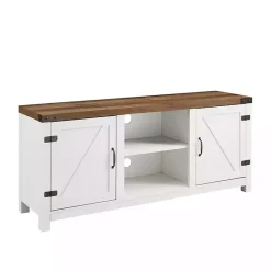 Clearance Kirklands Home Oak Farmhouse Double Door TV Stand