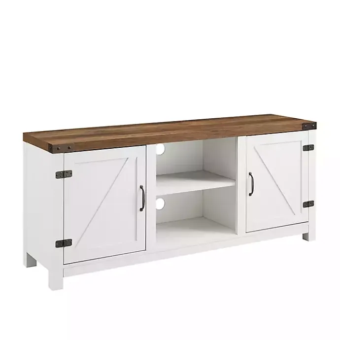 Clearance Kirklands Home Oak Farmhouse Double Door TV Stand