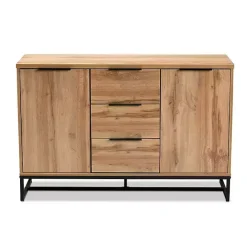 Discount Kirklands Home Oak Wood and Metal Sideboard Buffet