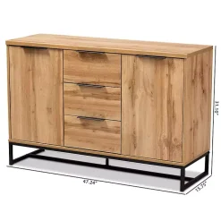 Discount Kirklands Home Oak Wood and Metal Sideboard Buffet