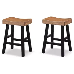 Online Kirklands Home Oak Wood Backless Cooper Counter Stools, Set of 2 Brown
