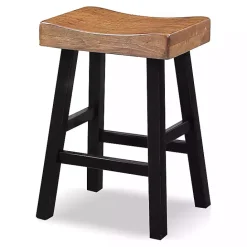 Online Kirklands Home Oak Wood Backless Cooper Counter Stools, Set of 2 Brown