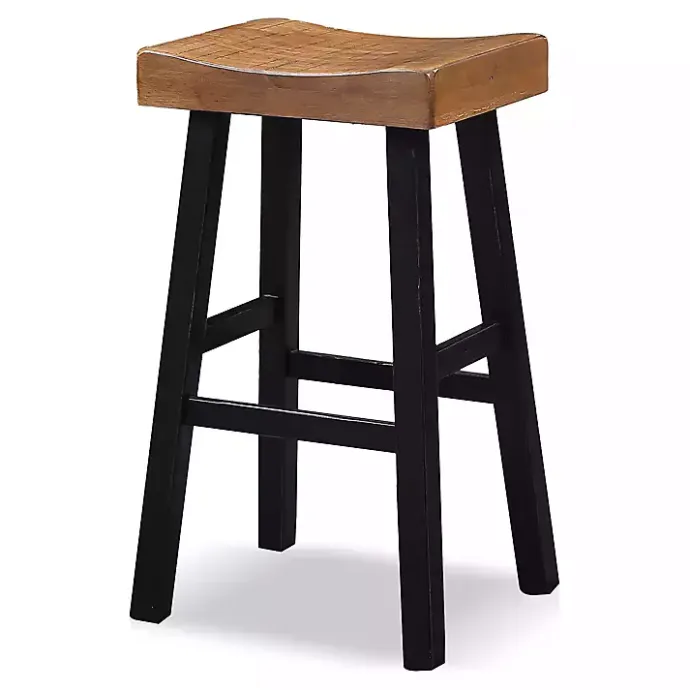 Online Kirklands Home Oak Wood Backless Cooper Bar Stools, Set of 2 Brown