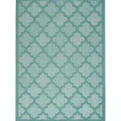 Sale Kirklands Home Ocean Aqua Trellis Outdoor Area Rug, 4x6 Blue