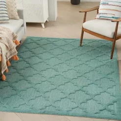 Sale Kirklands Home Ocean Aqua Trellis Outdoor Area Rug, 4x6 Blue