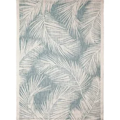Kirklands Home Ocean Blue Palm Leaves Outdoor Area Rug, 7x9
