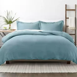 New Kirklands Home Ocean Solid 3-pc. Queen Duvet Cover Set Blue