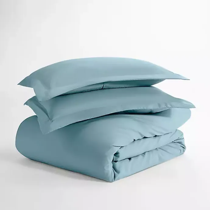 New Kirklands Home Ocean Solid 3-pc. Queen Duvet Cover Set Blue