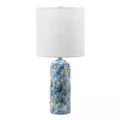 Best Kirklands Home Ocean Blues Mottled Pillar Table Lamp White