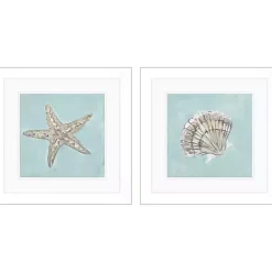 New Kirklands Home Ocean Seashells II Framed Art Prints, Set of 2