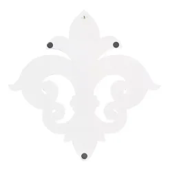 New Kirklands Home Off-White Distressed Fleur De Lis Wall Decoration Ivory
