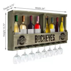 Kirklands Home Ohio State Reclaimed Wood Bar Shelf Gray