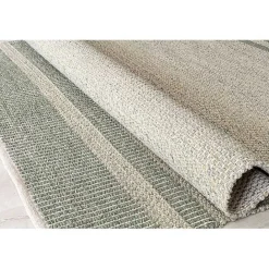 Kirklands Home Olive Striped Border Area Rug Green