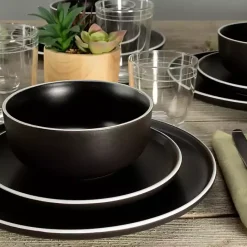 Discount Kirklands Home Onyx Eliza 12-pc. Dinnerware Set Black