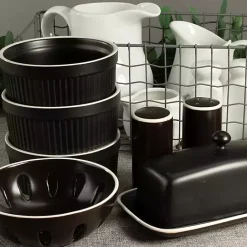 Online Kirklands Home Onyx Stoneware 7-pc. Kitchen Accessories Set Black