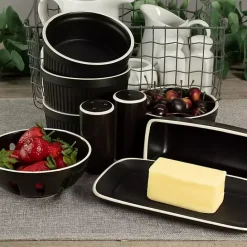 Online Kirklands Home Onyx Stoneware 7-pc. Kitchen Accessories Set Black