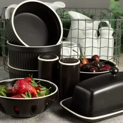 Online Kirklands Home Onyx Stoneware 7-pc. Kitchen Accessories Set Black