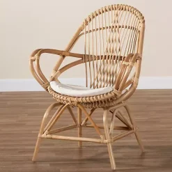 Best Kirklands Home Open Woven Rattan Accent Chair White