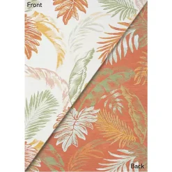 Clearance Kirklands Home Orange & Green Palms Reversible Outdoor Rug, 5x7