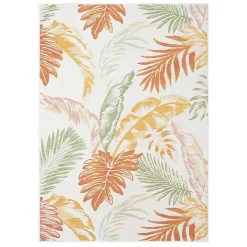 Clearance Kirklands Home Orange & Green Palms Reversible Outdoor Rug, 5x7