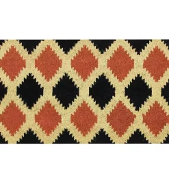 Clearance Kirklands Home Orange and Black Western Diamond Doormat