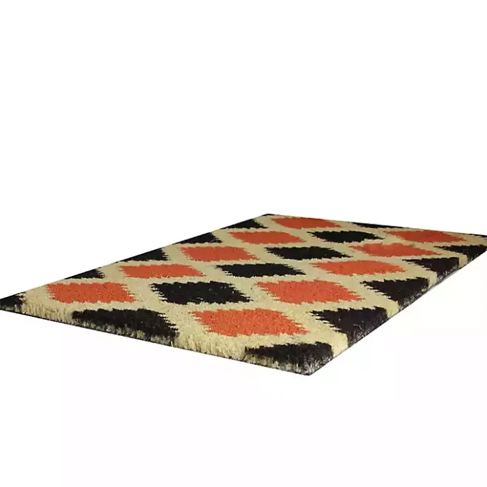 Clearance Kirklands Home Orange and Black Western Diamond Doormat