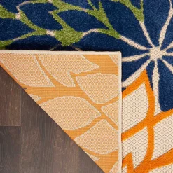 Outlet Kirklands Home Orange Bright Floral Burst Outdoor Area Rug, 5x7