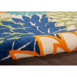 Outlet Kirklands Home Orange Bright Floral Burst Outdoor Area Rug, 5x7