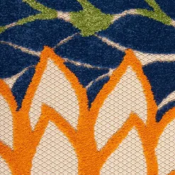 Outlet Kirklands Home Orange Bright Floral Burst Outdoor Area Rug, 5x7