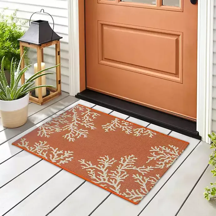 Online Kirklands Home Coral Indoor/Outdoor Rug, 2x3 Orange