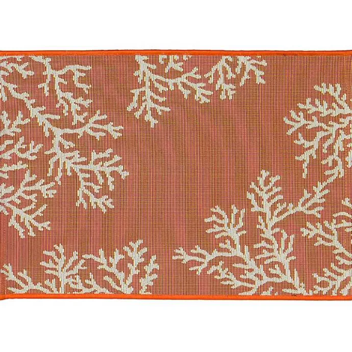 Hot Kirklands Home Orange Coral Indoor/Outdoor Rug, 3x4
