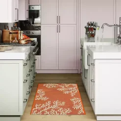 Hot Kirklands Home Orange Coral Indoor/Outdoor Rug, 3x4