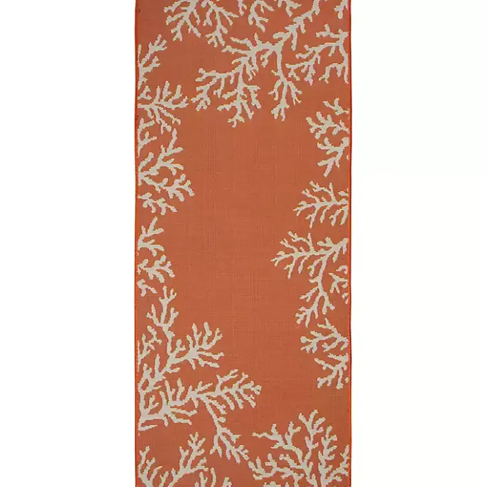 New Kirklands Home Coral Indoor/Outdoor Runner, 1x4 Orange